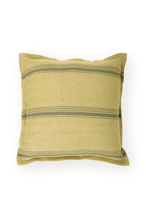 Linen Cotton Striped Cushion - Corn yellow