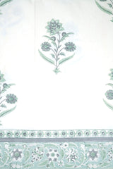 Cotton Hand Block Printed Bedsheet - Off White