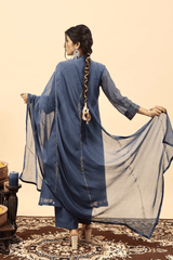 Chanderi Dupatta - Blue