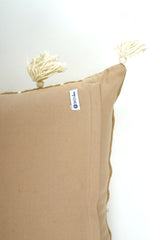 Jute Cotton Cord Embroidered Cushion - Sepia