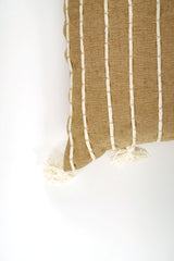 Jute Cotton Cord Embroidered Cushion - Sepia