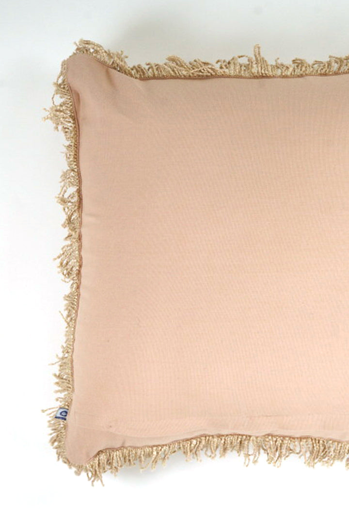Linen Viscose Solid Cushion - Peach