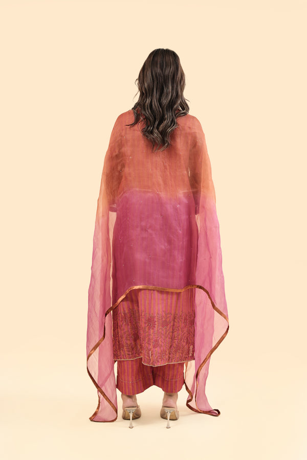 Organza Dupatta - Pink