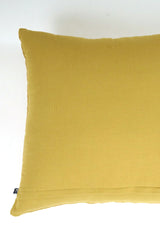 Linen Cotton Pintucked Cushion - Mustard Yellow