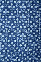 Cotton Hand Block Printed Quilt - Indigo