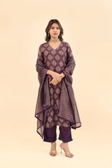 Organza Dupatta - Purple