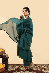 Chanderi Dupatta - Green