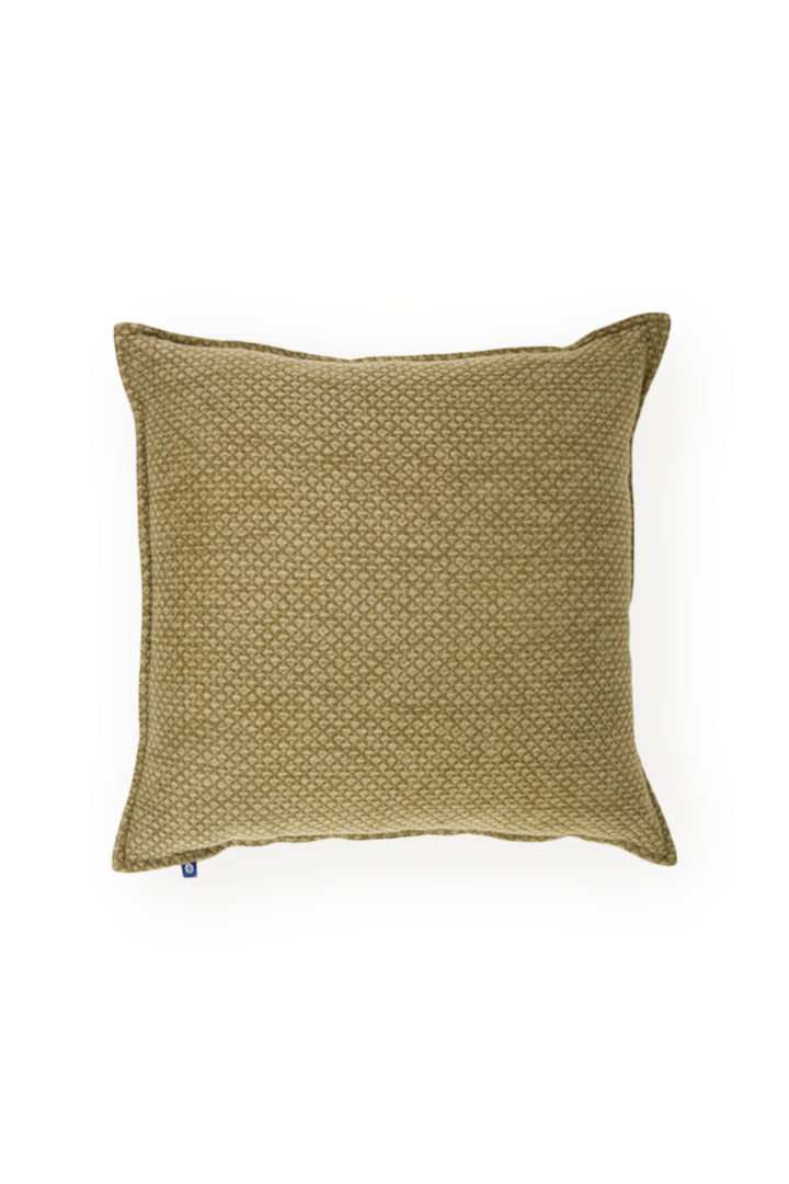 Cotton Jacquard Dotted Cushion - Sepia