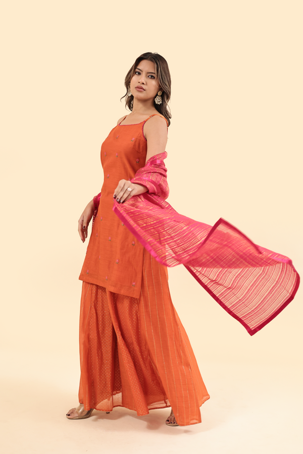 Chanderi Zari Dupatta - Pink