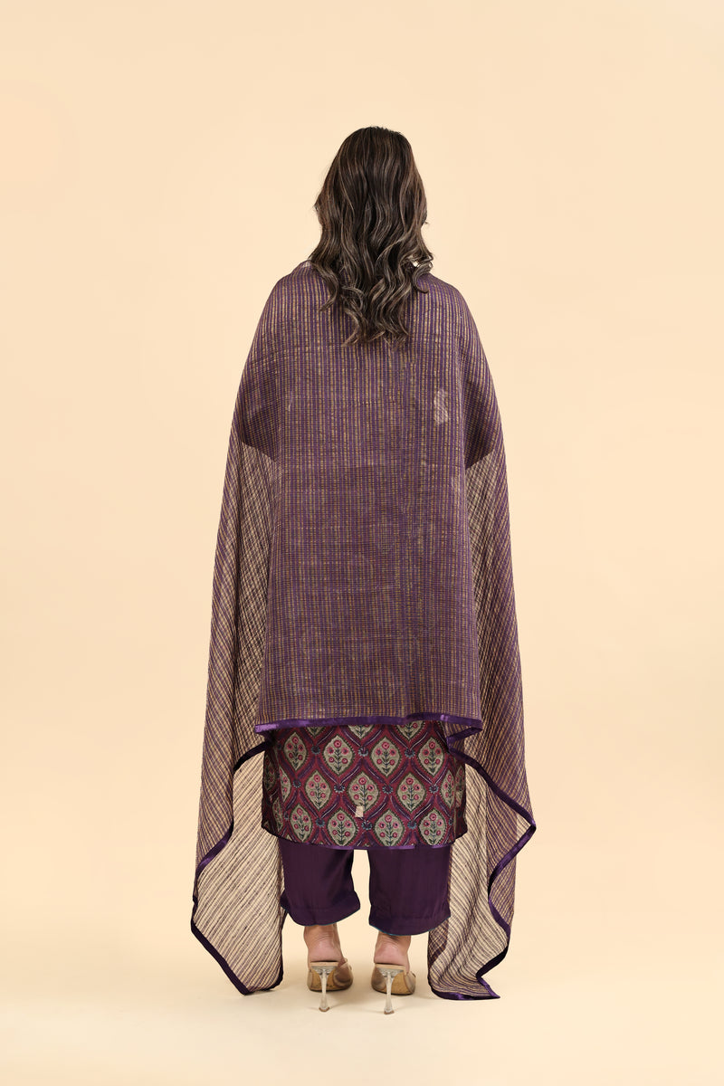 Organza Dupatta - Purple