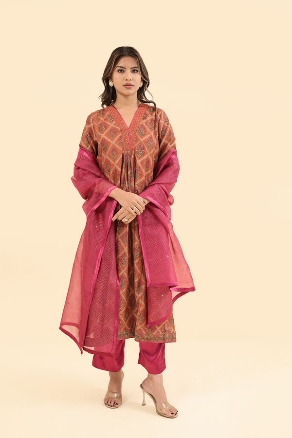 Organza Dupatta - Pink