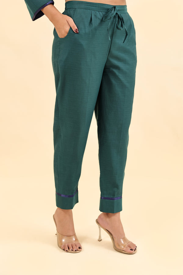 Chanderi Pant - Green