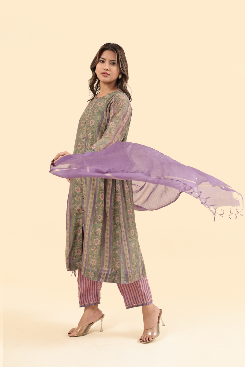 Kota Silk Dupatta - Purple