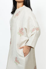 Cotton Hand Block Printed Kaftan - Offwhite