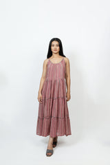 Cotton Hand Block Printed Dress - Pink