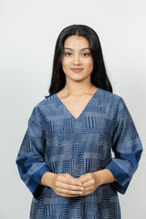 Chanderi Hand Block Printed Kurta - Blue