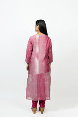 Chanderi Hand Block Printed Kurta - Pink