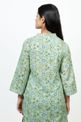 Cotton Hand Block Printed Kurta - Light Green