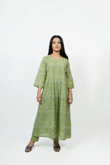 Cotton Hand Block Printed Kurta - Green