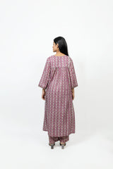 Cotton Hand Block Printed Kurta - Pink