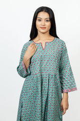 Cotton Hand Block Printed Kurta - Green