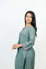 Cotton Hand Block Printed Kurta - Green