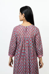 Cotton Hand Block Printed Kurta - Red