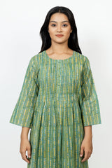 Cotton Hand Block Printed Kurta - Green