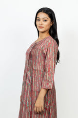 Cotton Hand Block Printed Kurta - Red