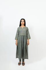 Cotton Hand Block Printed Kurta - Blue