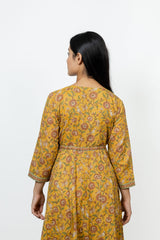 Cotton Hand Block Printed Kurta - Yellow