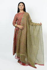 Cotton Hand Block Printed Kurta - Red