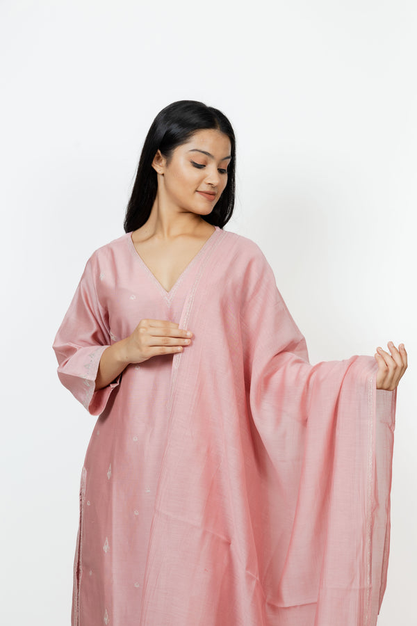 Chanderi Dupatta - Pink