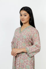 Cotton Hand Block Printed Kurta - Pink