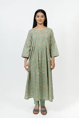 Cotton Hand Block Printed Kurta - Green