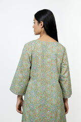 Cotton Hand Block Printed Kurta - Green