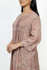 Cotton Hand Block Printed Kurta - Pink