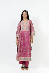 Cotton Hand Block Printed Kurta - Pink