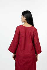 Cotton Kurta - Maroon