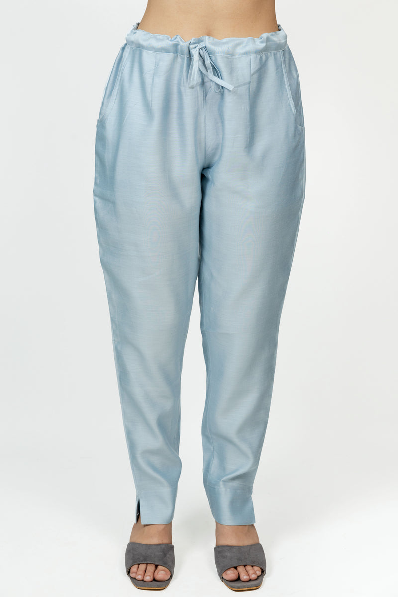 Chanderi Pant - Blue