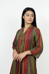 Cotton Hand Block Printed Kurta - Maroon