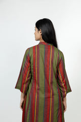 Cotton Hand Block Printed Kurta - Maroon