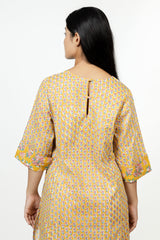 Cotton Hand Block Printed Kurta - Yellow