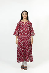 Cotton Hand Block Printed Kurta - Red