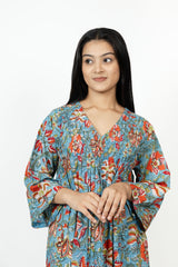 Cotton Hand Block Printed Kurta - Blue