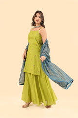 Organza Zari Dupatta - Blue