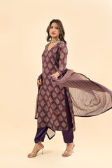 Organza Dupatta - Purple