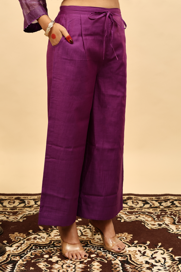 Chanderi Parallel - Purple