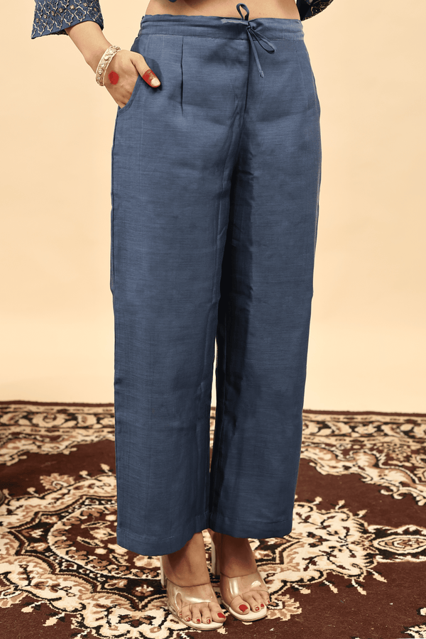 Chanderi Pant - Blue