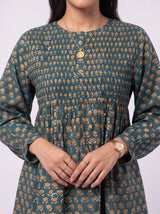 Green Hand-Block Printed Cotton Top
